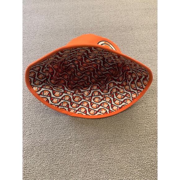 MICHAEL KORS Women‎ One Size Orange Navy Logo Bucket Hat - Picture 8 of 10